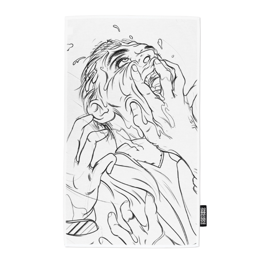 Album Artwork In Progress Sketch White Tea Towel